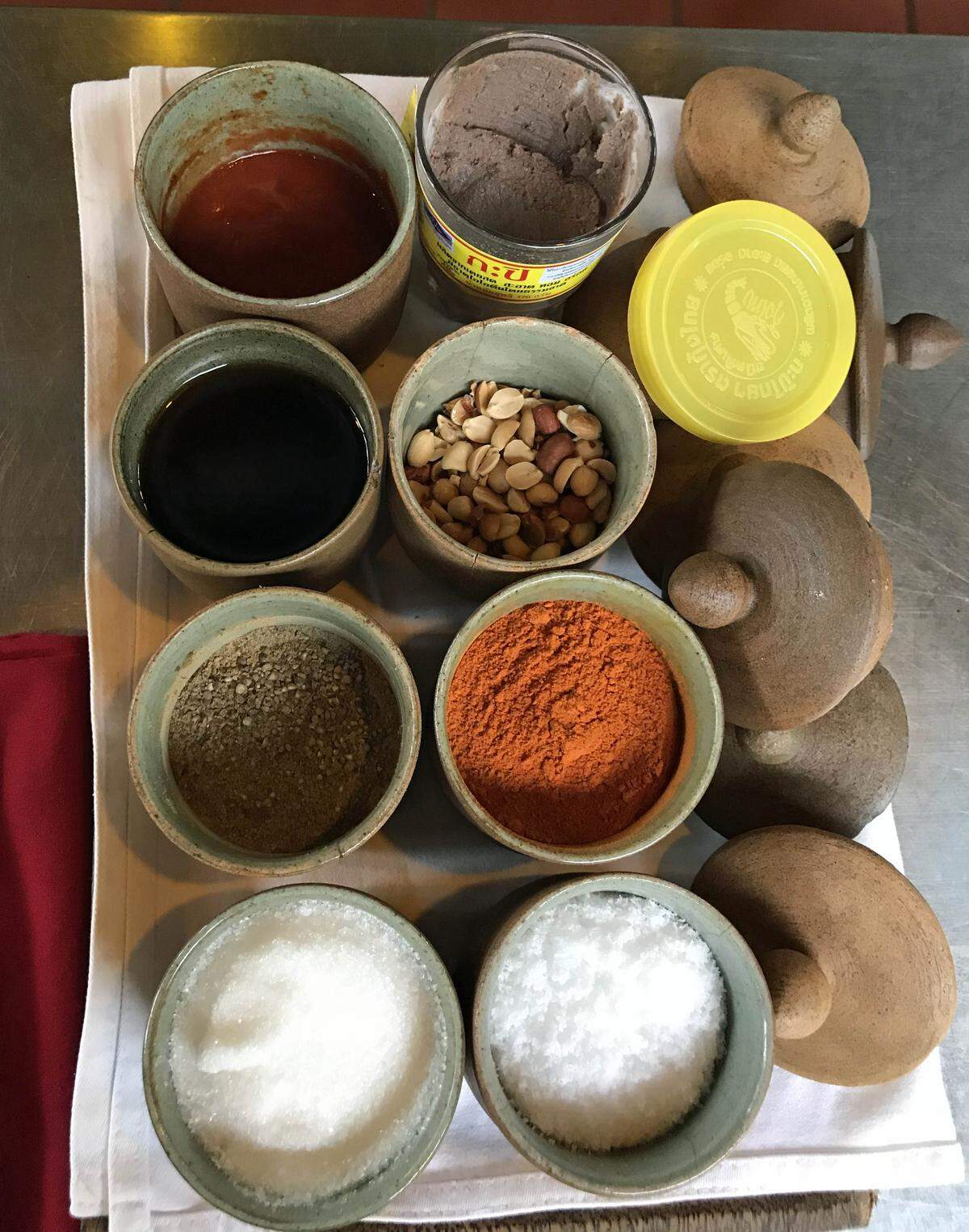 Seasonings used in Khmer cooking.