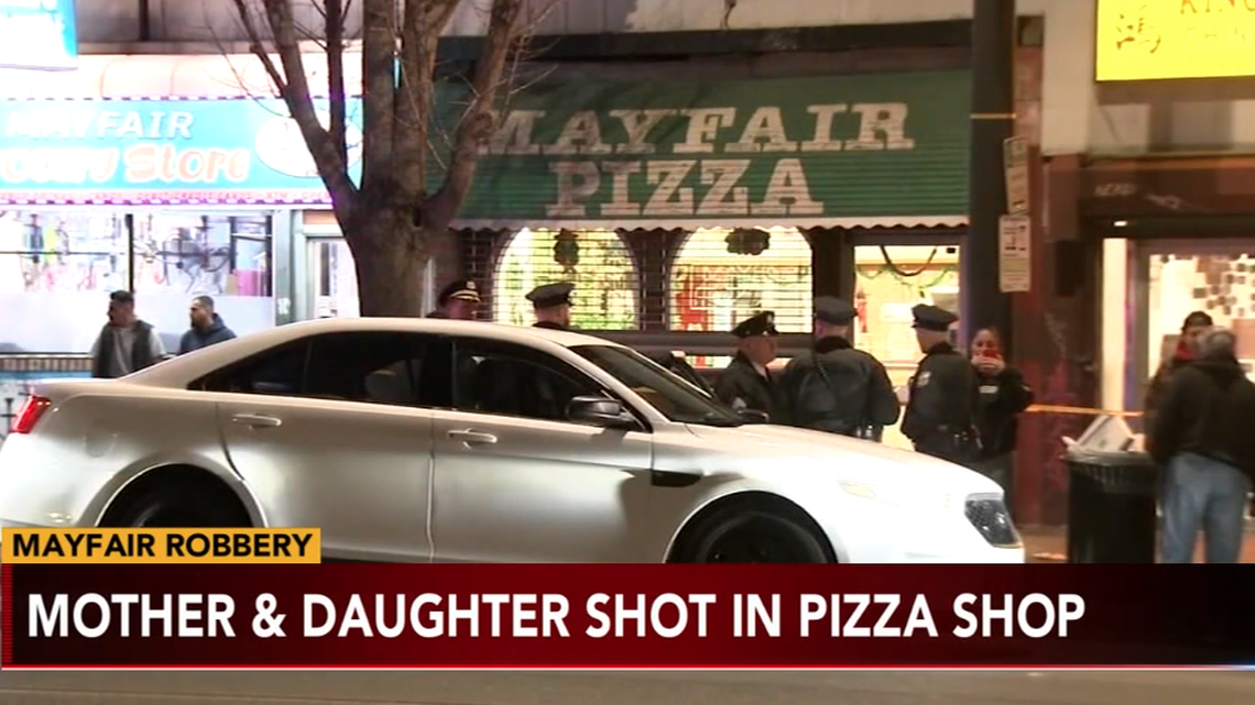 A 65-year-old woman and her 34-year-old daughter were shot in a Philadelphia pizza shop, police say.