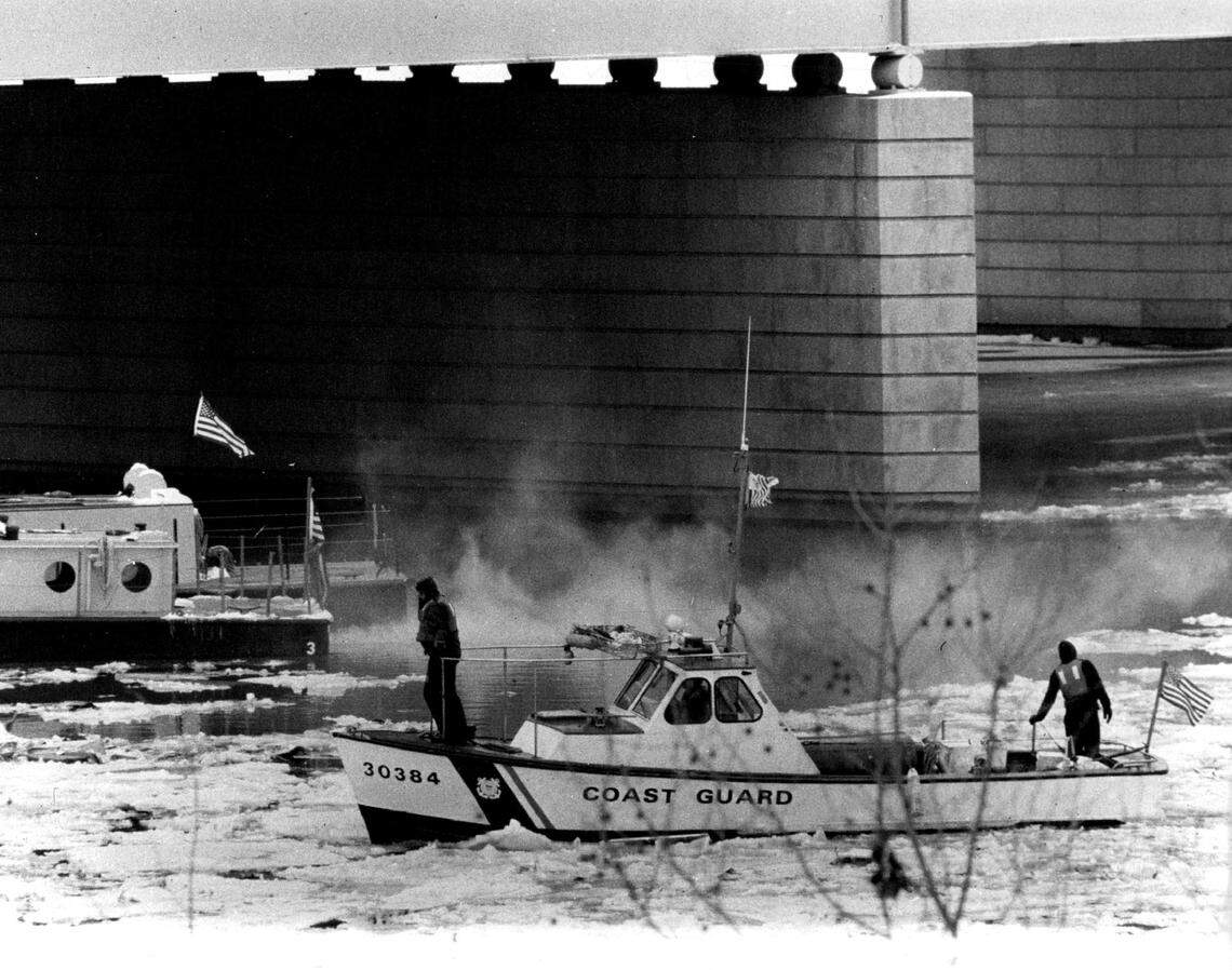 The search for survivors after an Air Florida jet crashed into the Potomac in 1982.