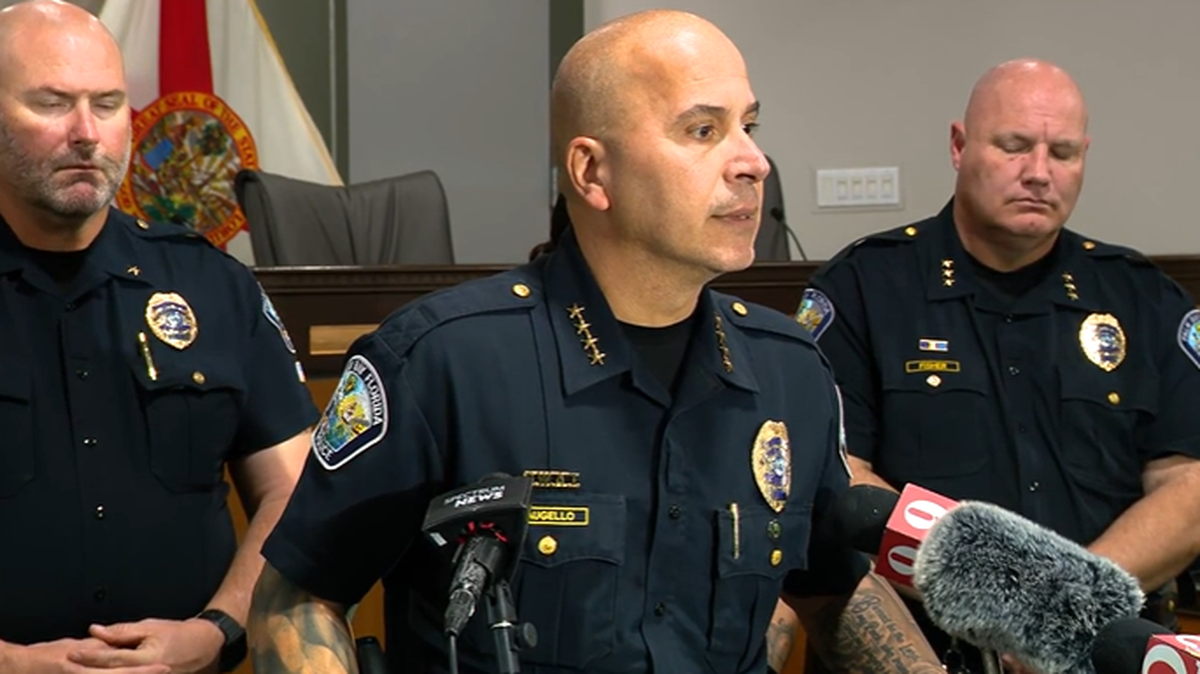 Three people were killed and two police officers were shot when a 24-year-old man brought a vehicle full of weapons to a family birthday party, the Palm Bay police chief said.