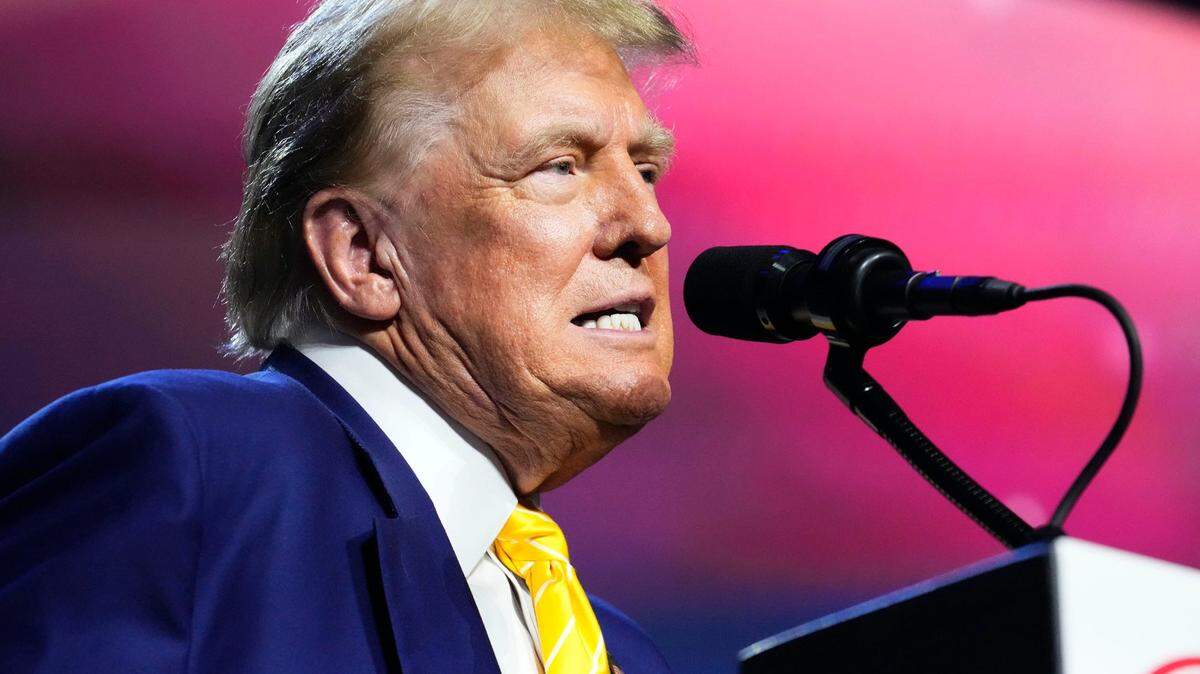 Former President Donald Trump makes an appearance at a town hall meeting hosted by the conservative group Turning Point Action at Dream City Church in Phoenix on June 6, 2024.