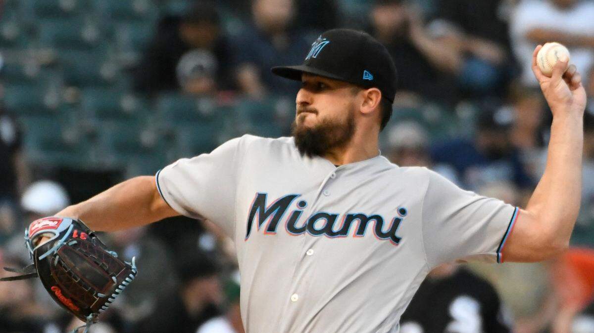 The Miami Marlins’ Caleb Smith pitches against the Chicago White Sox on Tuesday, July 23, 2019.