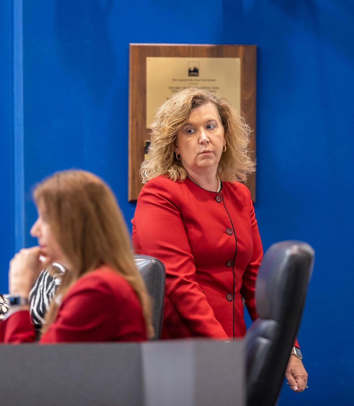 Broward County School Board superintendent Vickie L. Cartwright attends a meeting at the Kathleen C. Wright Administration Center on Monday, Nov. 14, 2022, in Fort Lauderdale, Fla. The Broward School Board voted 5-4 to fire her on Monday evening.