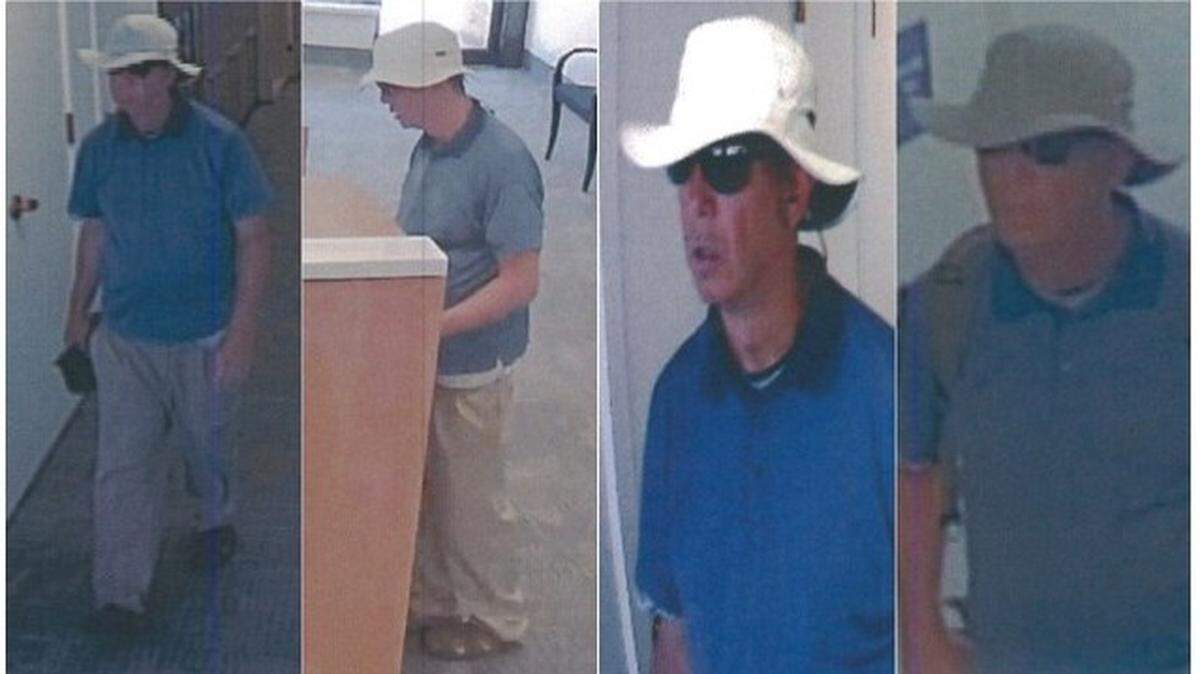 Paul Donnelly is captured on surveillance video robbing a bank in Plainwell, Michigan, in June 2018.