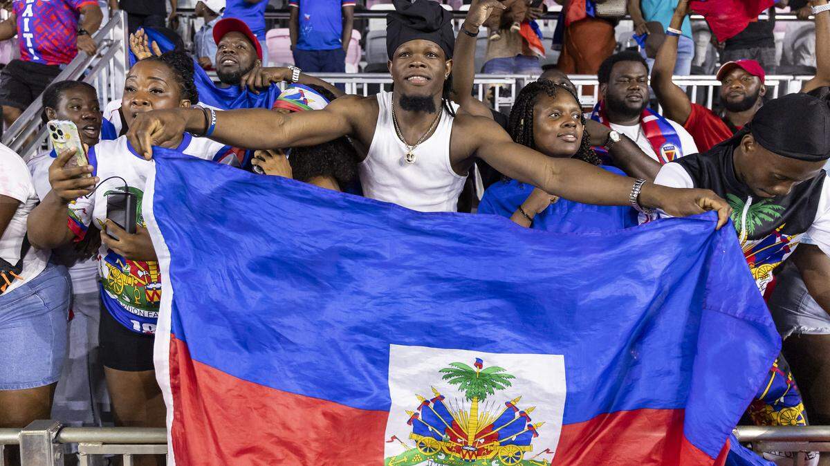Haiti fans celebrate after defeating New Zealand in their friendly soccer match at Chase Stadium on Tuesday, June 2, 2026, in Fort Lauderdale, Fla.