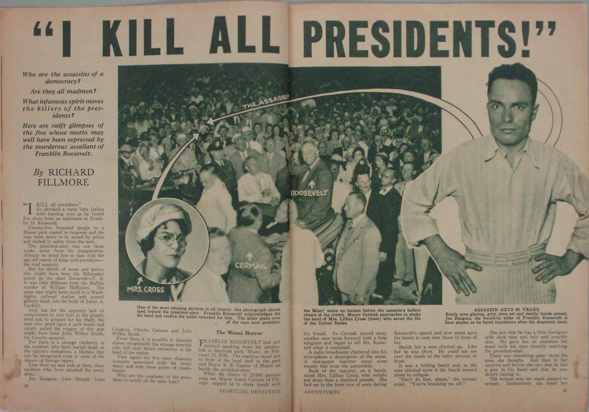 09/08/07 Miami Herald photo by Peter Andrew Bosch. Miami. These are picture and articls on a story that in 1933 a assassination attemp by a man named Giuseppe Zangara on Franklin Roosevelt happened at Miami Bayfront Park in Miami.