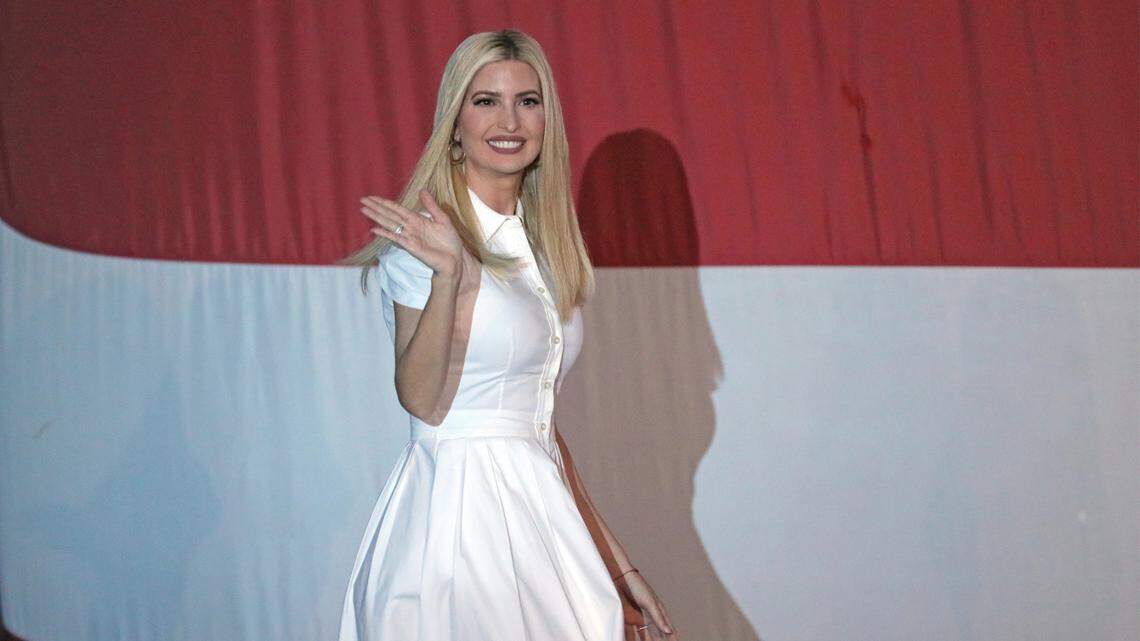 Ivanka Trump arrives at the Bayfront Park Amphitheater for Donald Trump campaign rally on Tuesday, October 27, 2020.