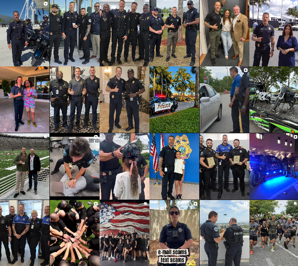 A screenshot of the last four weeks’ of Instagram posts from Edwin Lopez, who was announced Friday as the new Miami police chief.