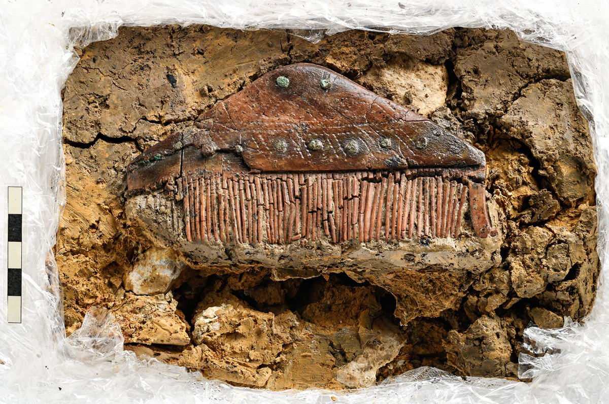 A well-preserved comb was found with the grave goods, the council said.