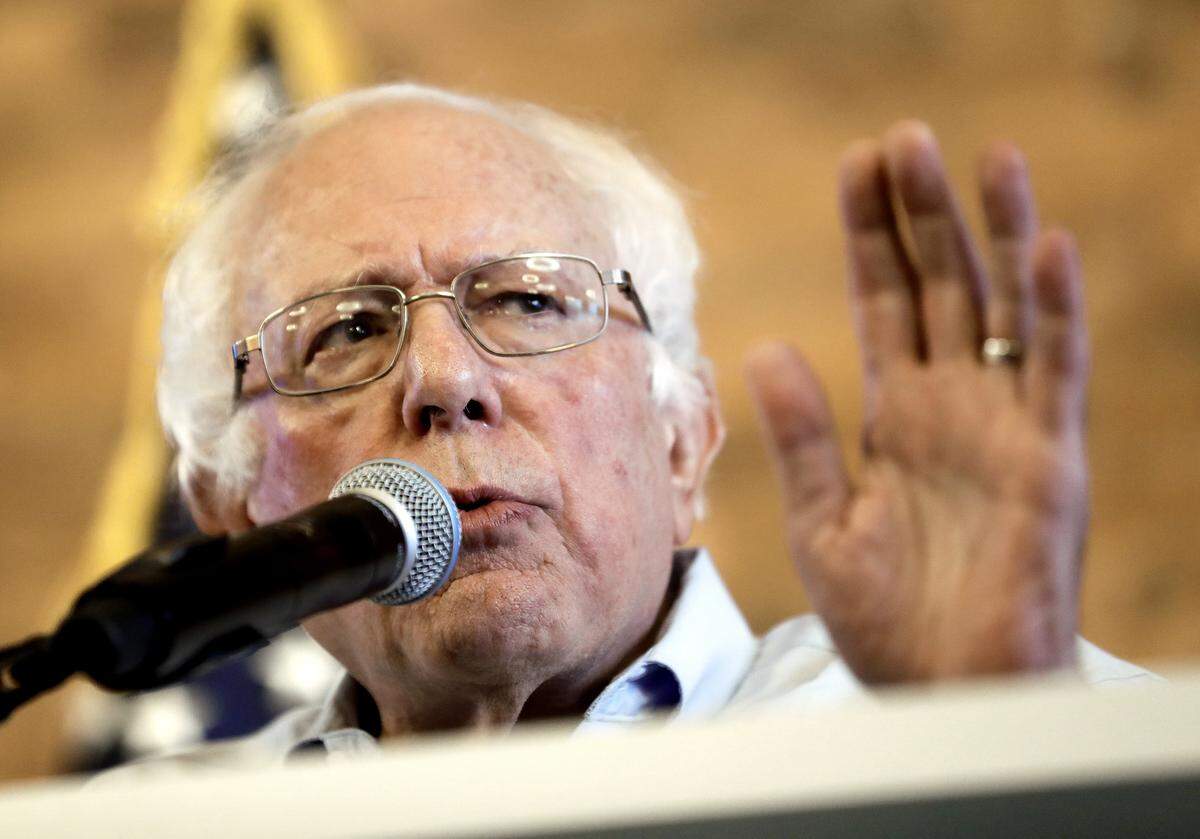 U.S. Sen. Bernie Sanders, I-Vt, speaks for Democratic gubernatorial hopeful Andrew Gillum during a campaign stop for Gillum Friday, Aug. 17, 2018, in Tampa.