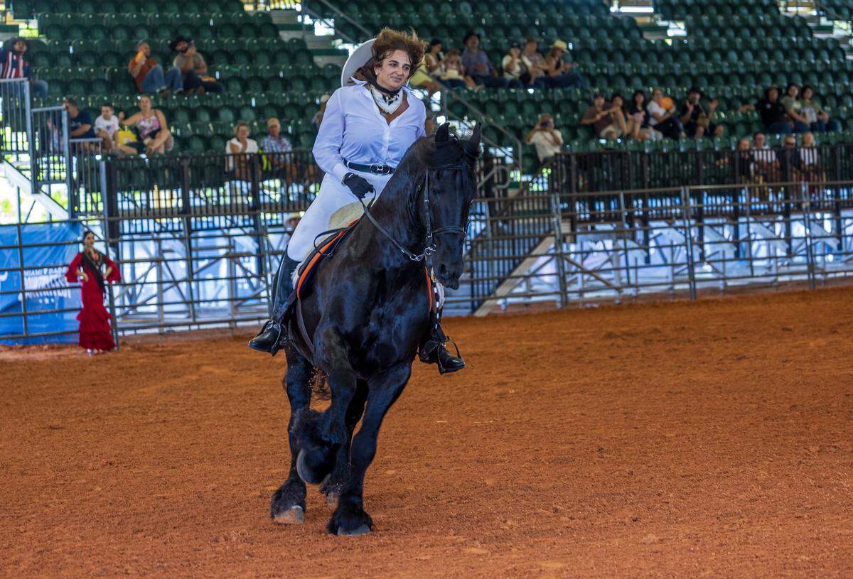 Rider Vivian Alvarez and her horse Galan, performed, during the Miami-Dade CountryFest 2026, at Tropical Park, an annual festival free of charge event that offers a weekend of entertainment for all ages, in Miami on Saturday, April 25, 2026.