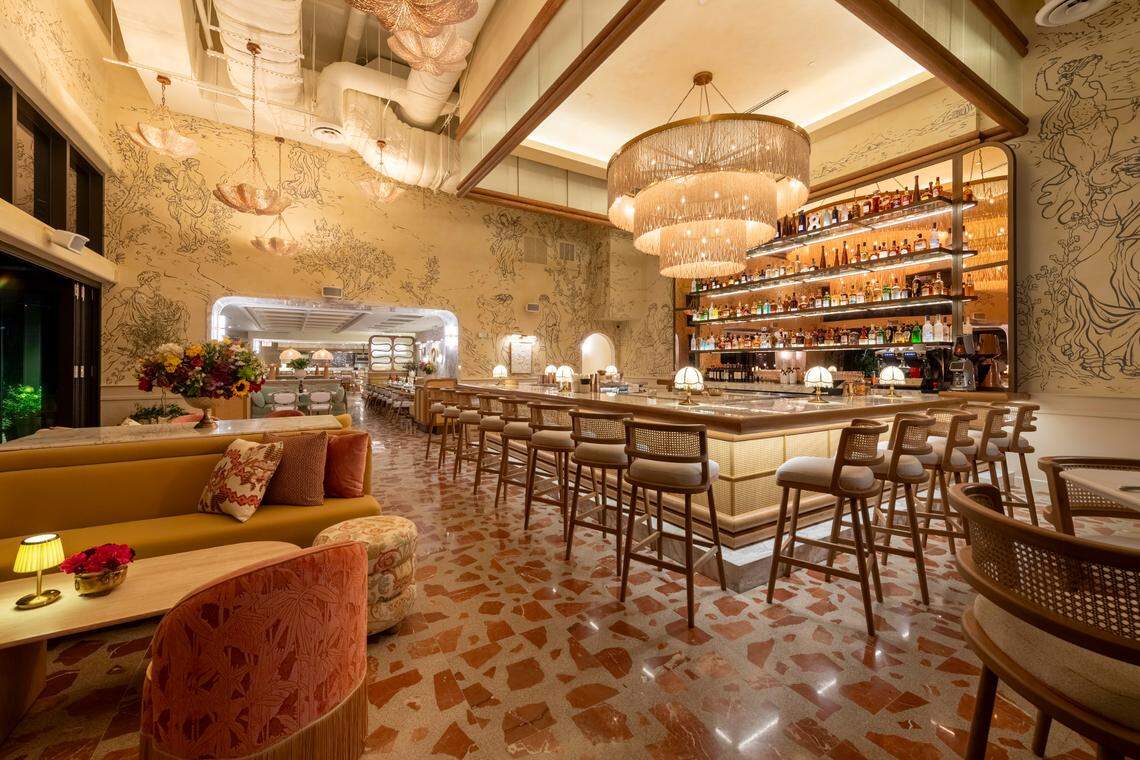 The lounge at Elia restaurant on the Miami River at River Landing.