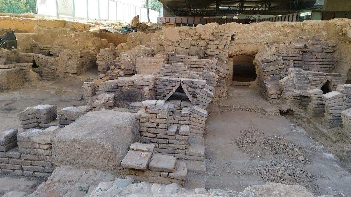 Evidence indicates that the Roman public baths collapsed, according to experts.