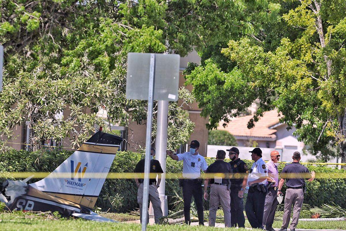 On Tuesday, May 12, 2020, a small plane crashed after hitting a power line near Miramar Commons shopping plaza near the 17000 block of Pembroke Road in Miramar, Florida. The plane had two occupants, including the pilot. One died; the other was seriously injured. A third person on the ground who was hit by debris was treated at the scene. The cause of the accident is under investigation.