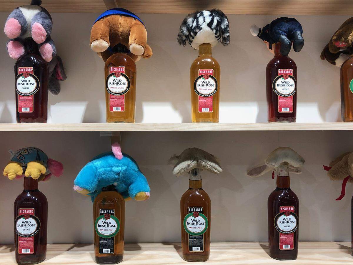 A section of Pope-l’s “Party Room” at Art Basel Miami Beach 2018.