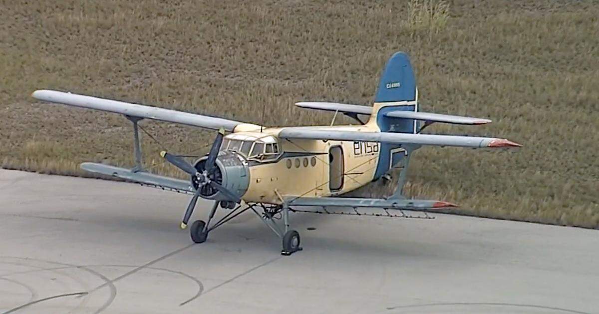A Cuban pilot landed a small Russian-made plane at the Dade-Collier Training and Transition Airport. Screenshot provided by NBC 6 / Telemundo 51
