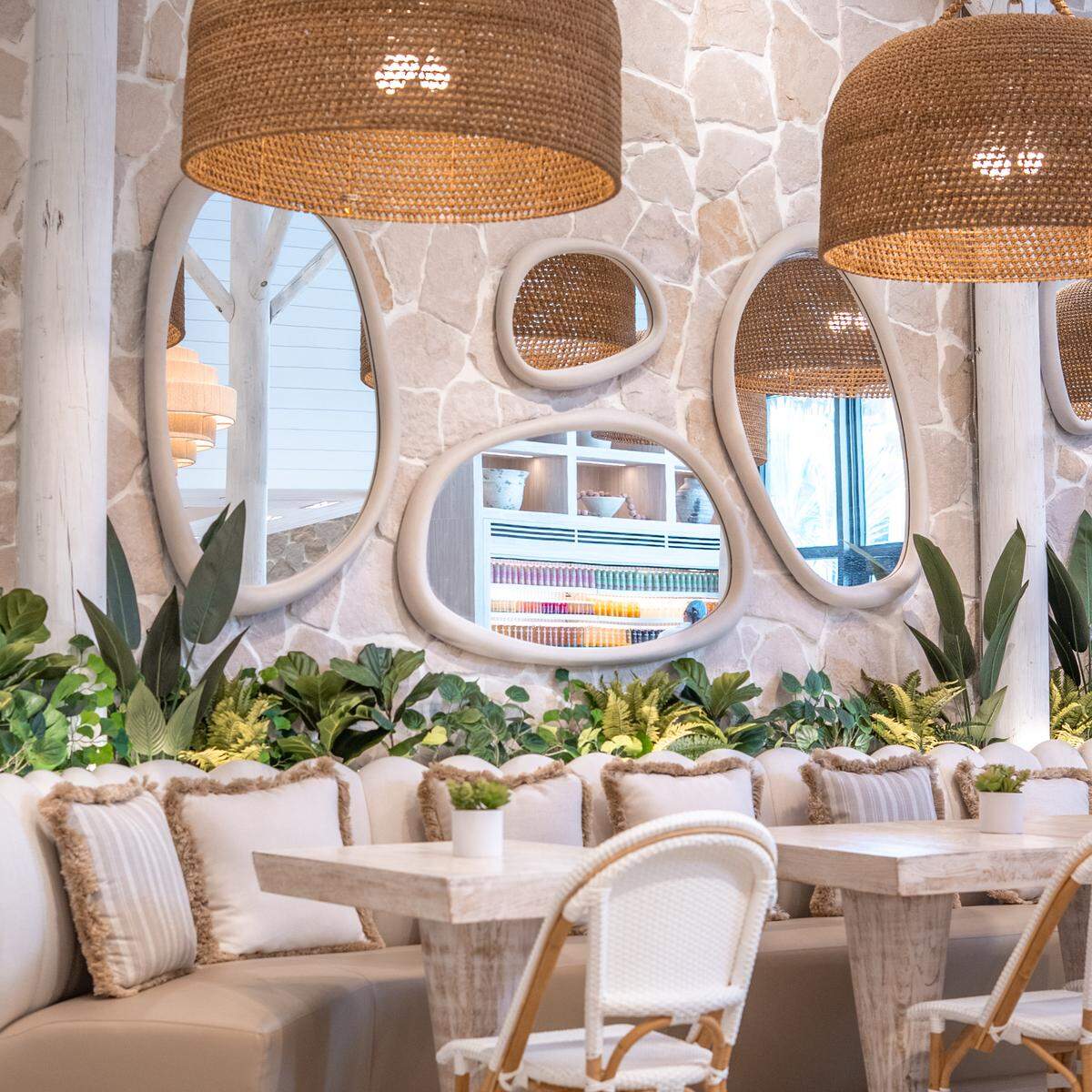 The interior of Pura Vida Miami in Coconut Grove.
