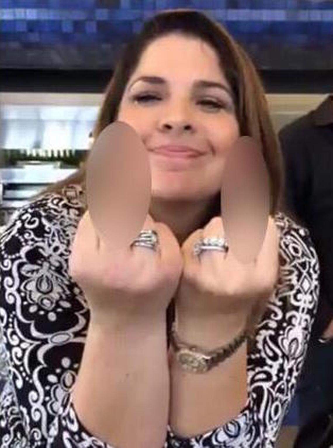 Lima-Taub gives the finger to CAIR on a Facebook Live video.