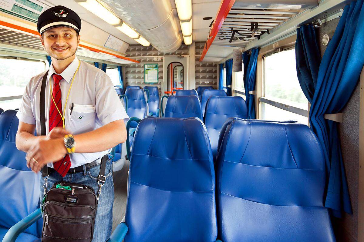 Conductors in 31 European countries — including this one on an Italian train — accept Eurail Global Passes. 