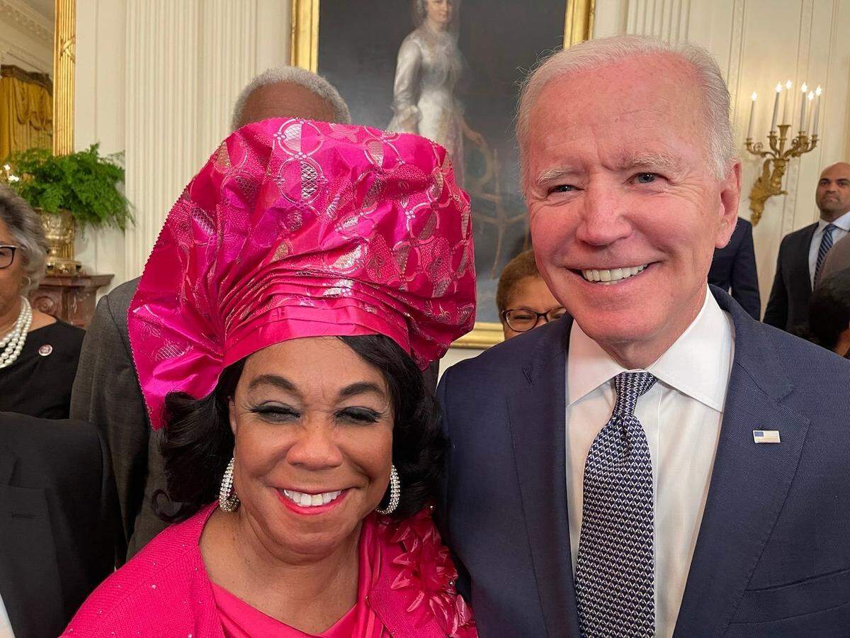 Frederica Wilson and Joe Biden.