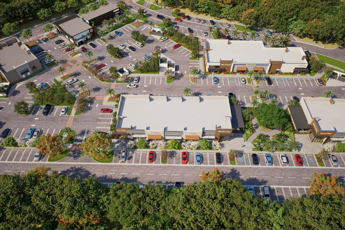 A rendering of The Shops at Kendall Town Center from an aerial view.