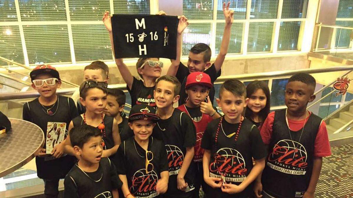 Little basketball players, ages 5 to 9, and their families were treated to a Miami Heat Experience and game organized by Elite Sports Miami & Elite Youth Academy.