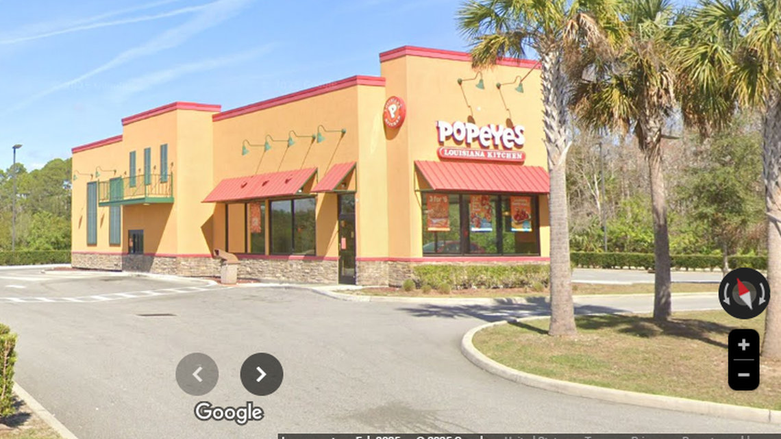 The suspicious credit card charged happened at the Popeyes drive-thru in Palm Coast, Florida, investigators say.