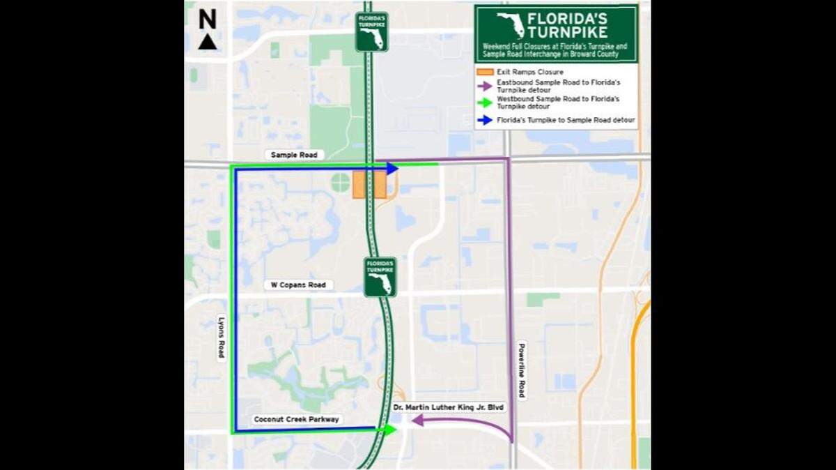Detours to Florida turnpike closure