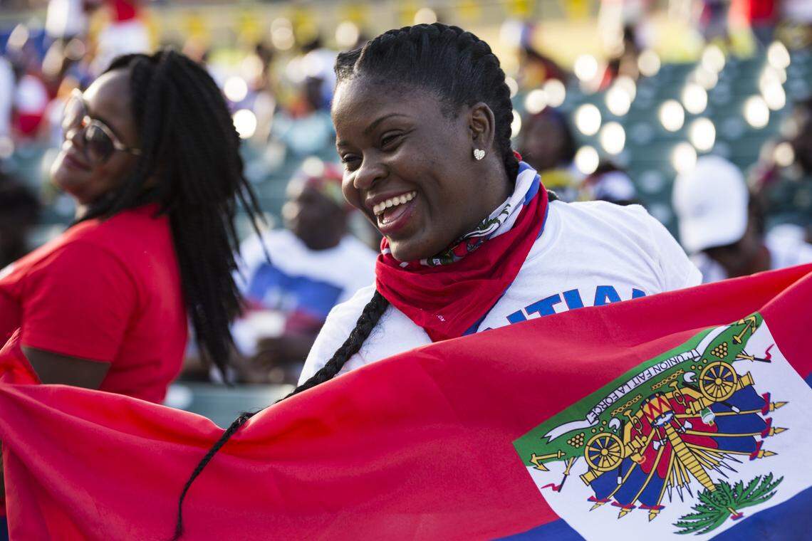 Fabienne Jean of Miami dances at Bayfront Park Amphitheater at the 2017 Haitian Compas Festival.
