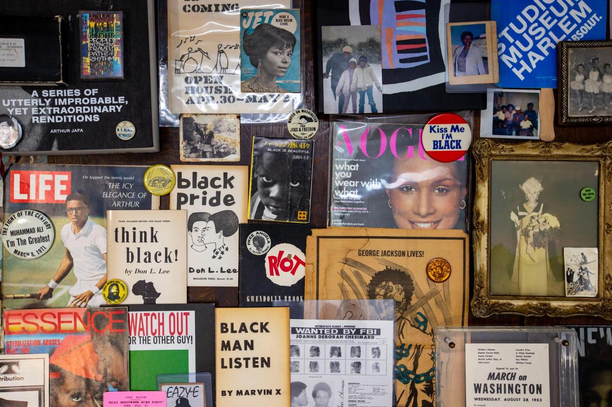 An installation entitled ‘Black Life at a Glance’ by artist Ali Richmond is displayed at the Art Prizm Fair.