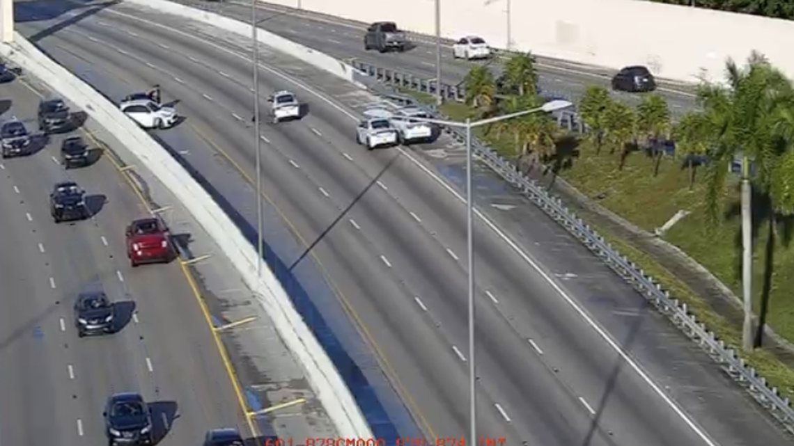 A multi-car crash closed all southbound lanes of the Don Shula Expressway in Kendall, causing significant traffic delays.