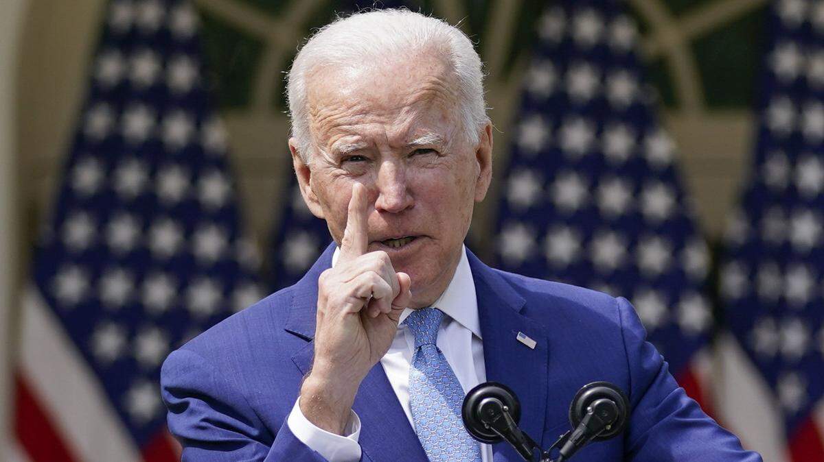 President Joe Biden gestures as he speaks about gun violence prevention in the Rose Garden at the White House, Thursday, April 8, 2021, in Washington.
