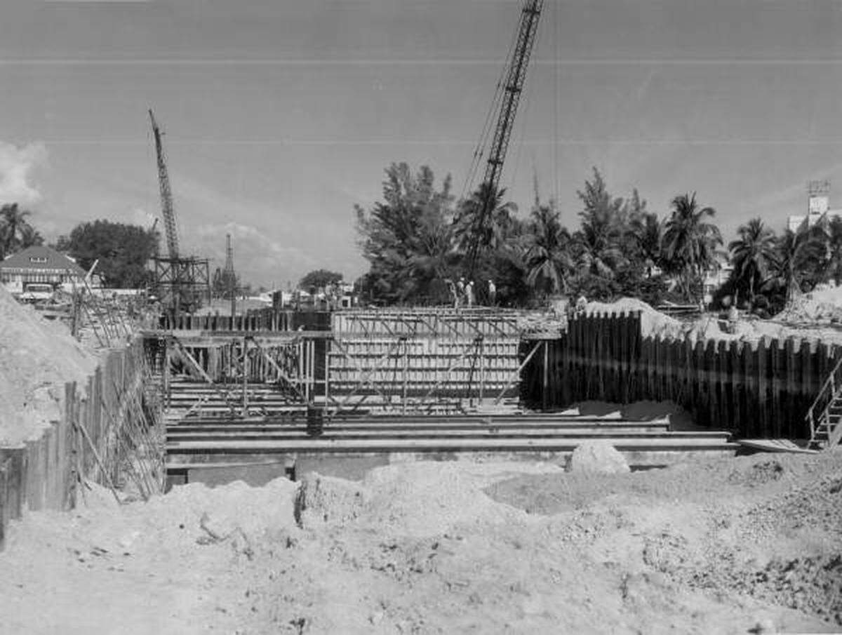 Fort Lauderdale tunnel under construction. It opened in 1960.
