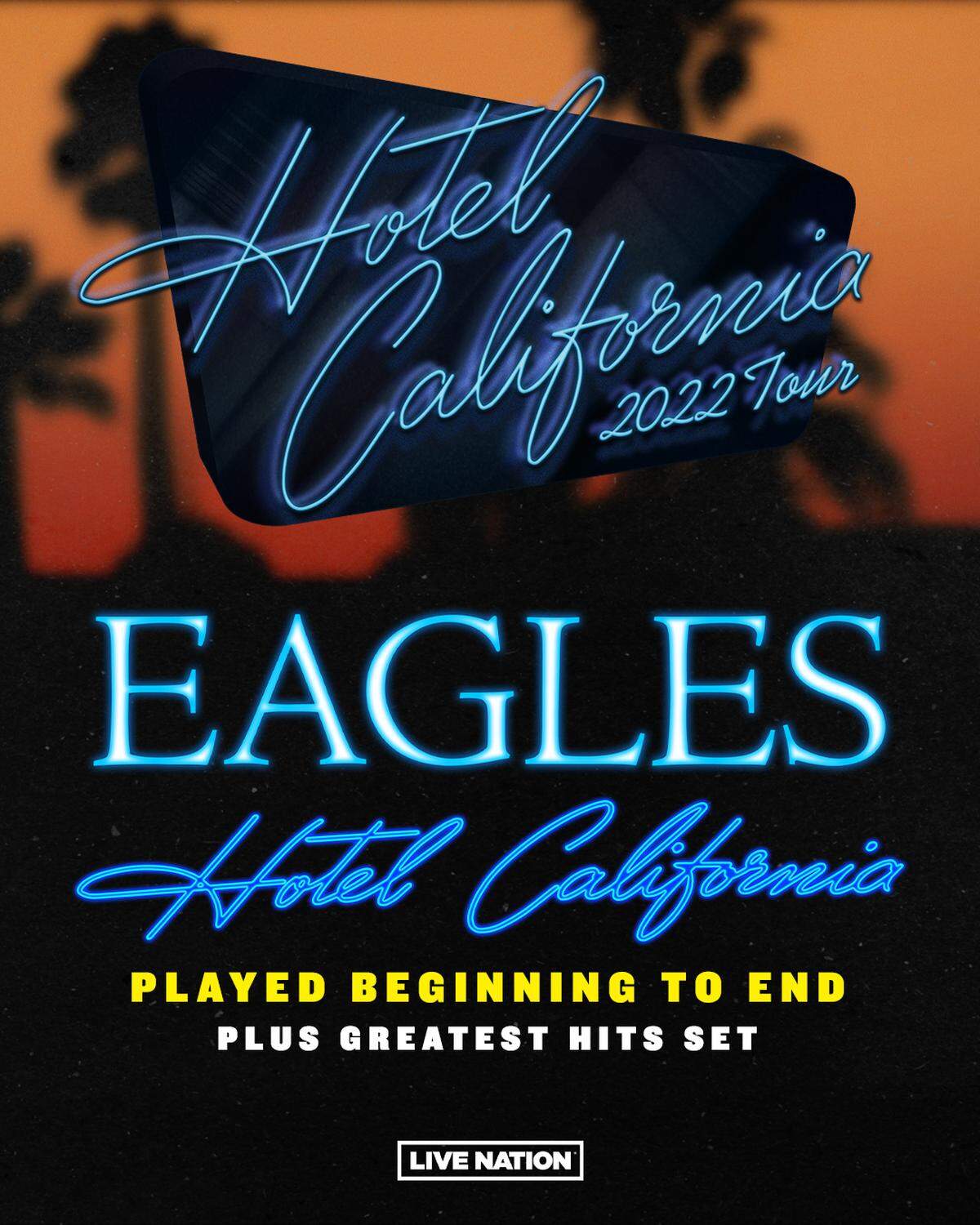 Eagles “Hotel California 2022 Tour” logo.