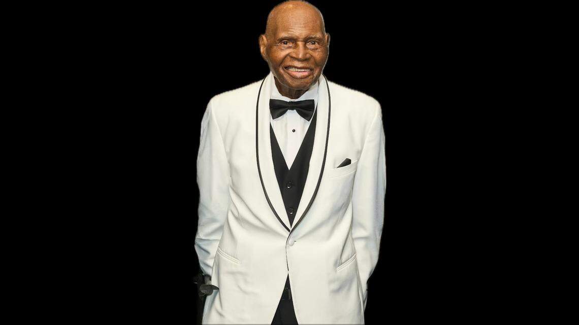 Archie McKay celebrates his 100th birthday on Nov. 15, 2025, at the Newport Beachside Hotel & Resort in Sunny Isles Beach, Florida.