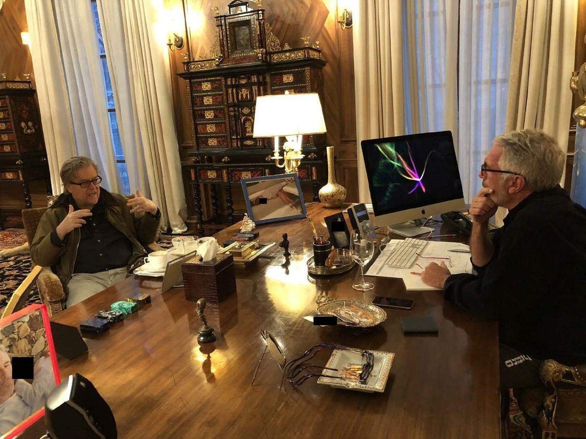 Undated photograph of Jeffrey Epstein and Steve Bannon from the Epstein estate’s document production to the House Oversight Committee.
