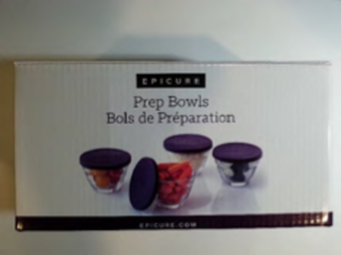 The Epicure Prep Bowls packaging.
