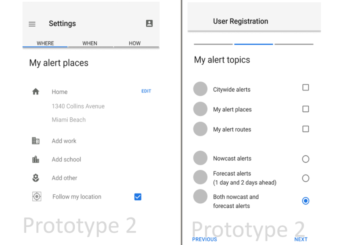 Miami Beach is working on a prototype of an app that would alert users to floods affecting addresses and routes saved to the app. The city hopes to win the Bloomberg Mayor's Challenge in October and take home the $5 million prize to finish the app.