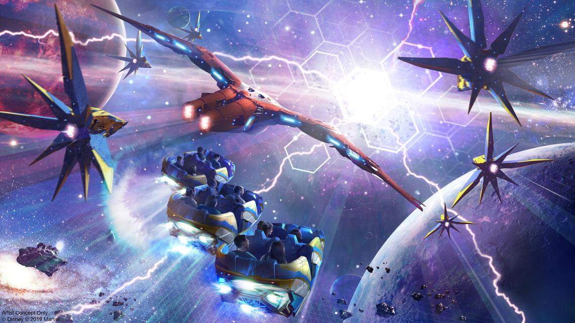 Guardians of the Galaxy: Cosmic Rewind will be the first “other-world” showcase pavilion at Epcot. The attraction will feature a new storytelling coaster that rotates to focus guests on the action, and will include the first reverse launch on a Disney coaster.