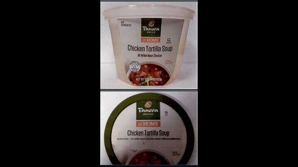 About 6,690 pounds of soup sold as 16-ounce bowls of Panera Bread at Home Chicken Tortilla Soup have been recalled due to plastic contaminants found in some containers. The USDA issued the recall on May 23, 2019.