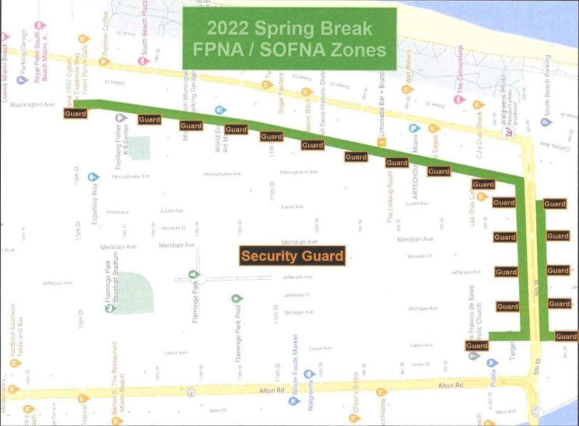 The city of Miami Beach plans to station traffic blockades outside the Flamingo Park and South of Fifth neighborhoods to limit non-resident access. Flamingo Park can still be reached via Alton Road and South of Fifth through Alton Road, Washington Avenue, Collins Avenue or Ocean Drive.