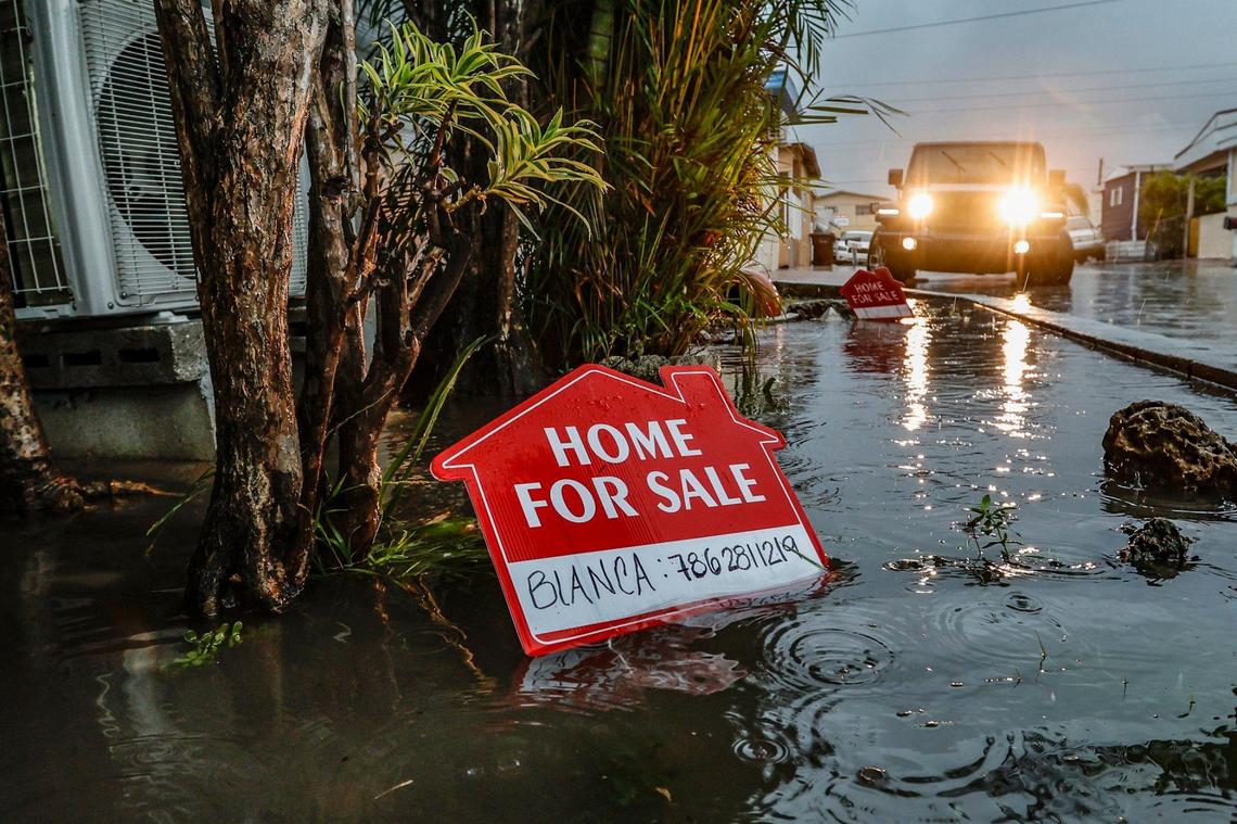 The Holiday Acres Mobile Home Park in Hialeah after an intense rainstorm in June 2024. Some experts believe it’s only a matter of time before flooding risks like this begin to affect home prices in Florida.