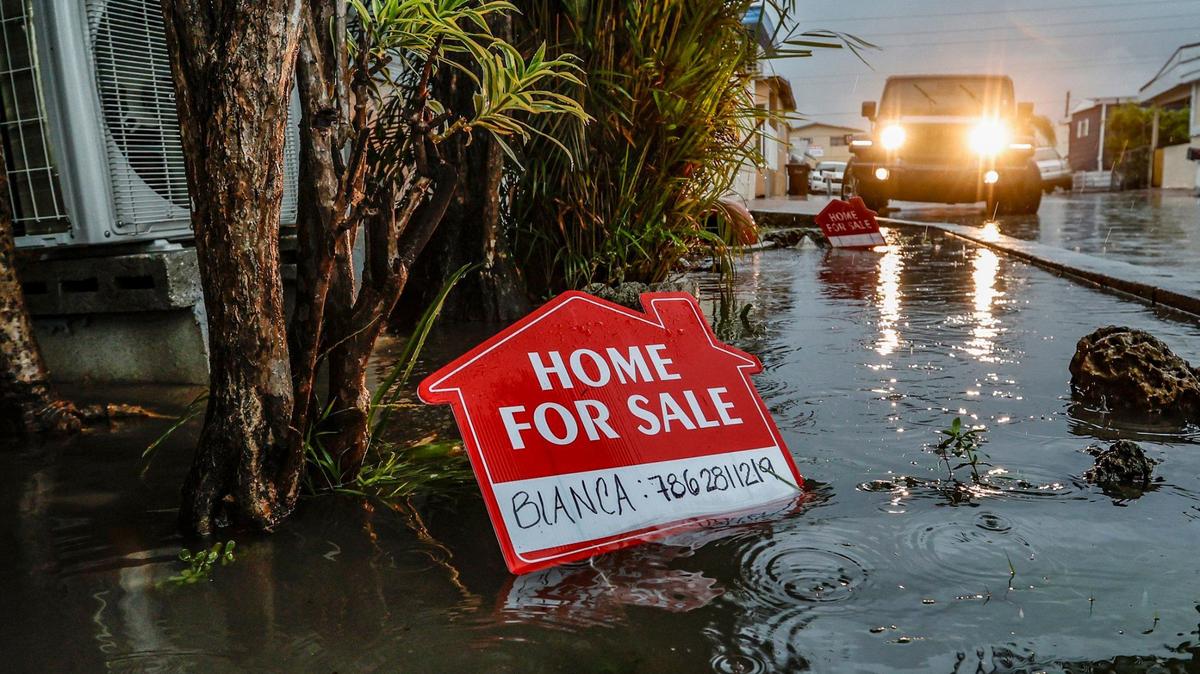 The Holiday Acres Mobile Home Park in Hialeah after an intense rainstorm in June 2024. Some experts believe it’s only a matter of time before flooding risks like this begin to affect home prices in Florida.