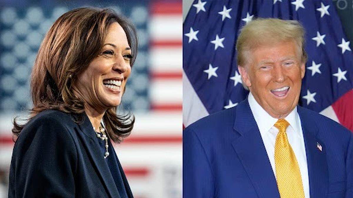 Vice President Kamala Harris, left, and former President Donald Trump, right.