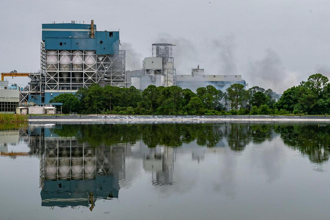 Florida Power & Light implodes its last Florida-based coal-fired power plant in Indiantown in Martin County on Wednesday, June 16, 2021.