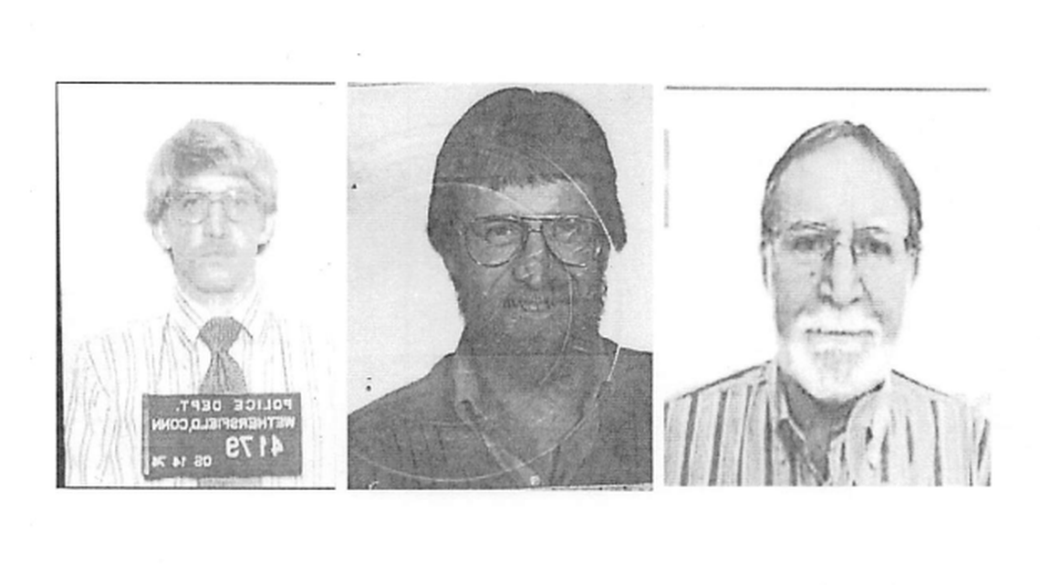 Douglas Bennett, 76, was convicted of kidnapping and raping a woman in 1975. He was arrested on Wednesday, Nov. 4, 2020, in Florida after 44 years on the lam, prosecutors said. From left: Bennett’s 1974 booking photo, Bennett’s 1982 passport application, and Bennett’s 2016 passport application.