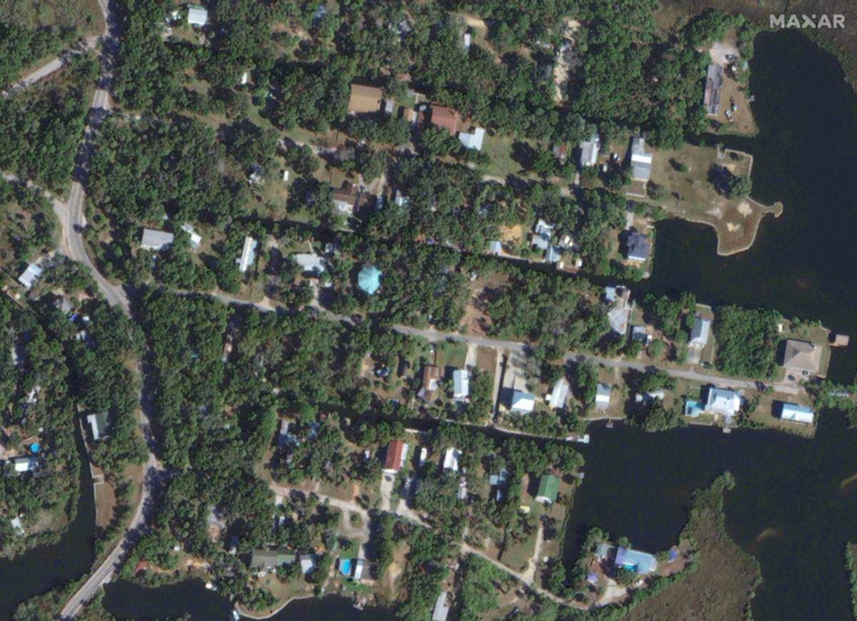 This is how a section of Ozello, Florida looked before Hurricane Idalia on Jan. 12, 2023.