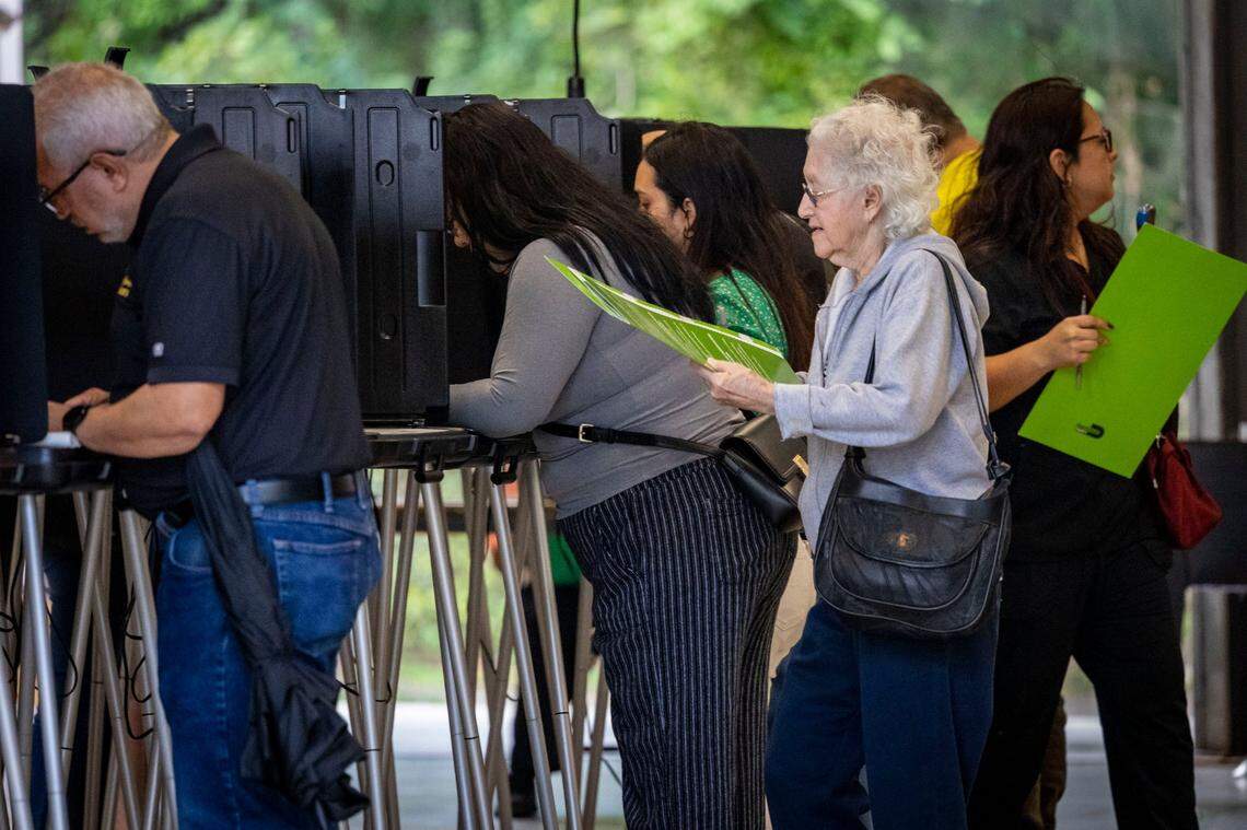Miami, Florida, November 5, 2024 - Voters cast their ballots at Miami-Dade County Fire Station #44, 7700 NW 186 St.