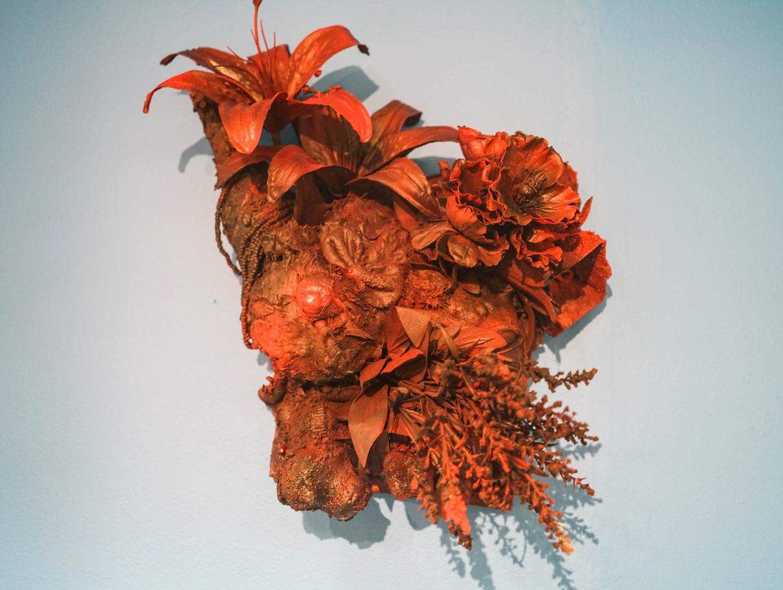 T. Eliott Mansa’s “For Those Gatthered in the Wind XII,” 2019. From the MoCAAD show “Reconstructing Identity” through June 26, 2019.