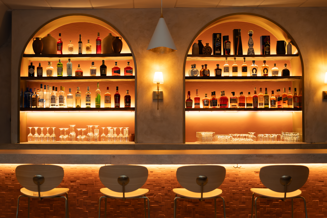 The bar at Da Angelino Cucina Italiana in Coconut Grove.